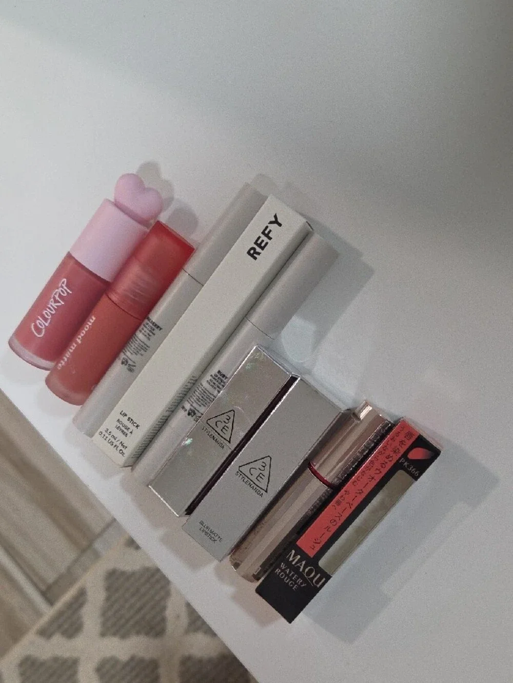 Set of 6 REFY, Colorpop, Peripera, 3CE, Maquillage Lip Stick, Blush, Blurmatte